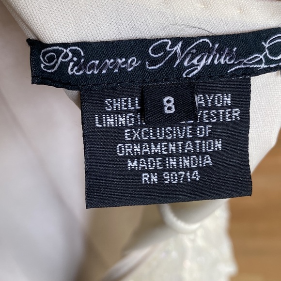 PIZARRO NIGHTS BEADED OFF WHITE GOWN DRESS EVENING 8 - Picture 8 of 8